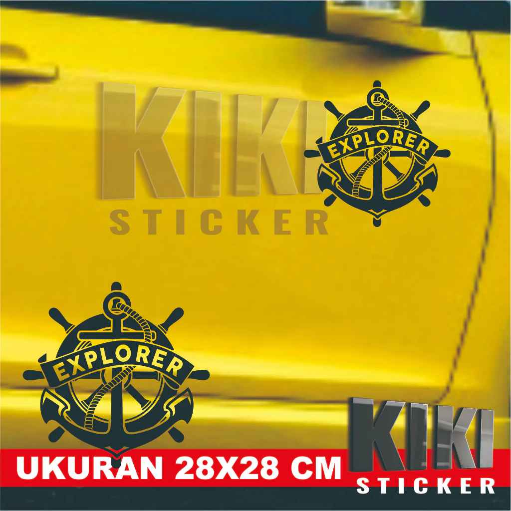 Gambar 3 - CUTTING STICKER KACA MOBIL KAP BODY PINTU -STIKER JANGKAR KEMUDI EXPLORER