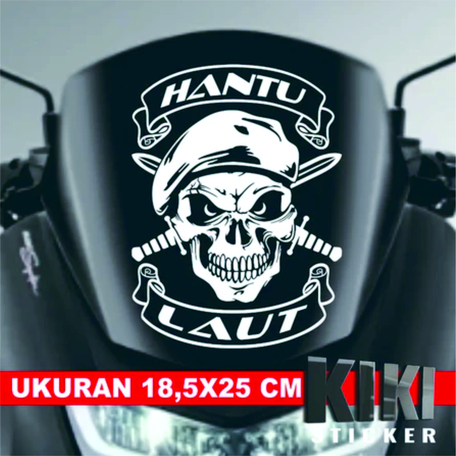 CUTTING STICKER KACA MOBIL PINTU BODY ATAU VISOR MOTOR - STIKER HANTU LAUT
